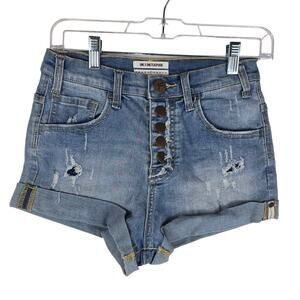 One X One Teaspoon Harlets High Rise Exposed Button Fly Jean Shorts 27